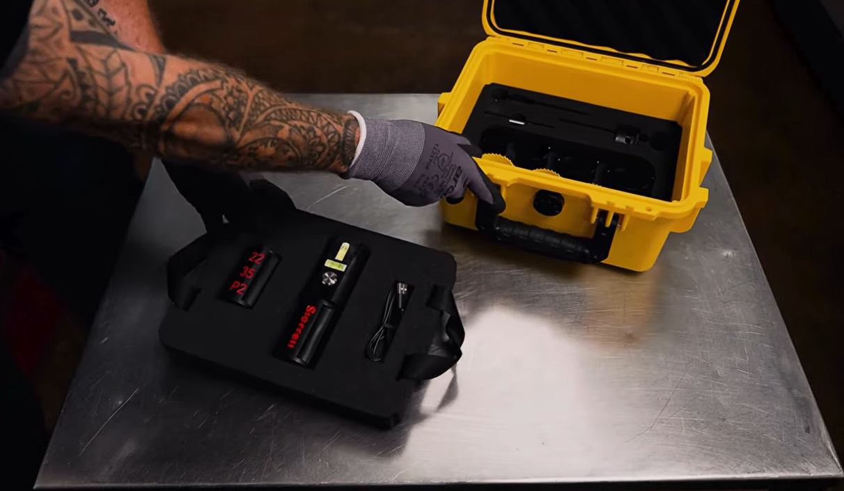 TRUEPOINT FLOW kit in its yellow Starrett hard case